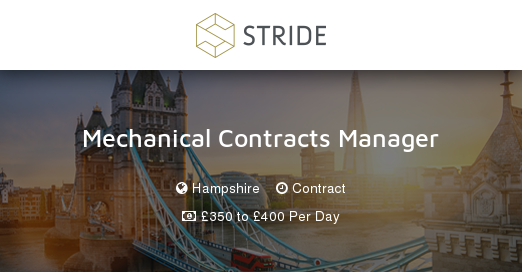 Mechanical Contracts Manager - Stride Recruitment